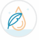icon with feather and droplet