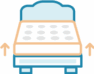 mattress on bed icon
