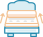 mattress unrolling icon